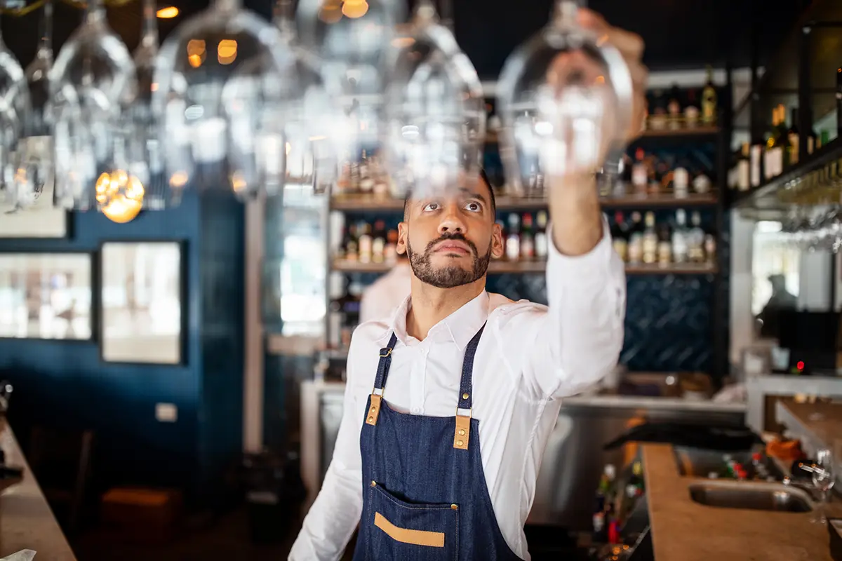 Restaurant Staff Preparing for Dinner Rush