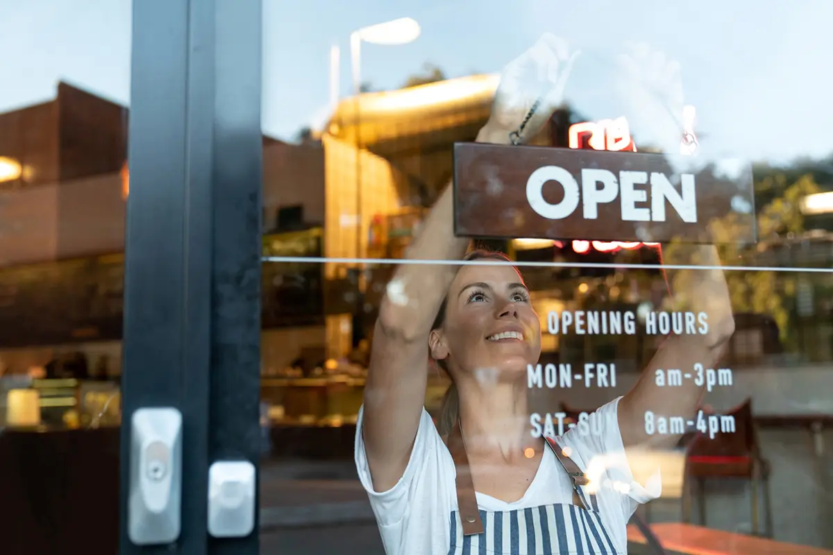 Grocery store owner opening up her store