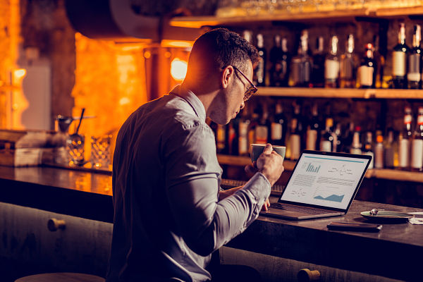man working on laptop