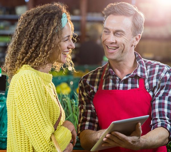 employees looking at meazureup app