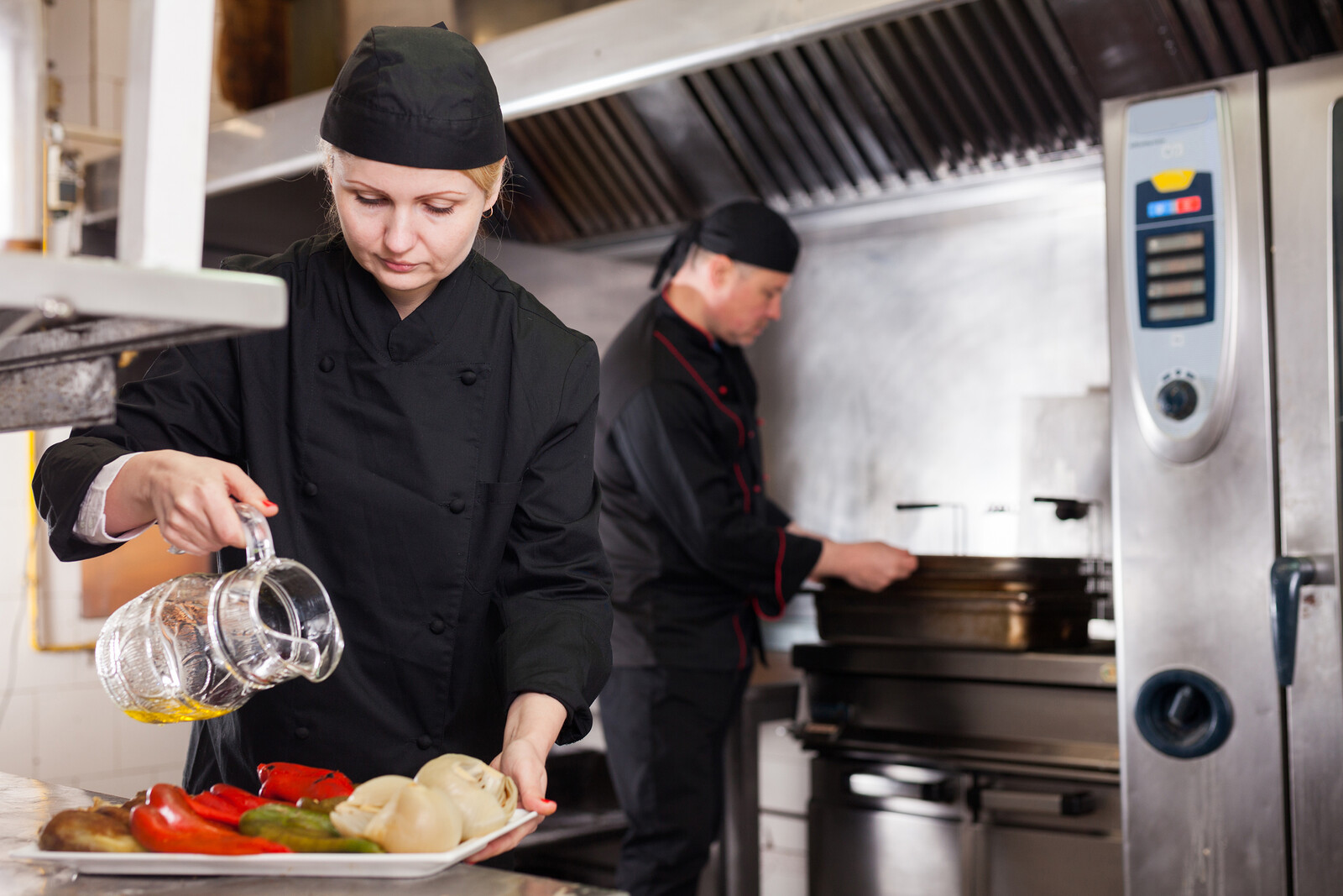 restaurant employee in kitchen